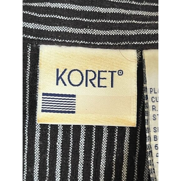 Koret Top L Black Striped Beaded Artsy Boho Western Vtg Granny 80s Classic Retro - Picture 2 of 16
